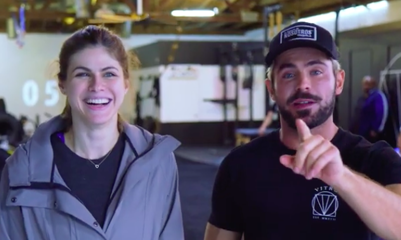 Zac Efron Works on His Core With 'Baywatch' Buddy