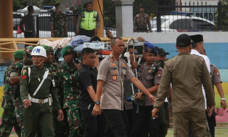 Wiranto was rushed by helicopter to Jakarta after the assassination attempt