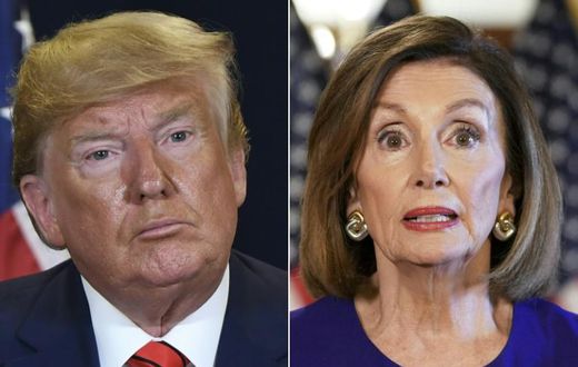 US President Donald Trump (L) and US Speaker of the House Nancy Pelosi, who on Tuesday announced a formal impeachment inquiry of the US leader