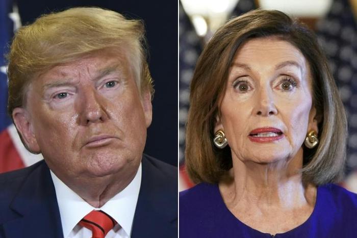 US President Donald Trump (L) and US Speaker of the House Nancy Pelosi, who on Tuesday announced a formal impeachment inquiry of the US leader