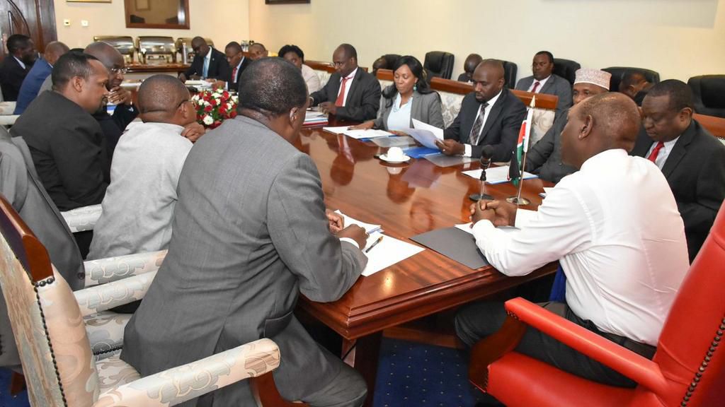 DP William Ruto with governors and Parliament leadership during the Monday meeting