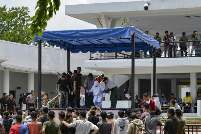 Public floggings are routine in Indonesia's conservative province of Aceh