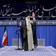 Iran's supreme leader Ayatollah Ali Khamenei waves to the crowd during a gathering in Tehran