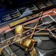 A sarcophagus of the pharaoh Tutankhamun at a Paris exhibition that has broken French attendance records