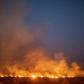 A forest wildfire spreads onto a farm in Brazil's Mato Grosso state, in the southern Amazon basin region, in August 2019