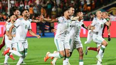 Algeria players celebrate their victory over Senegal in the Africa Cup of Nations final