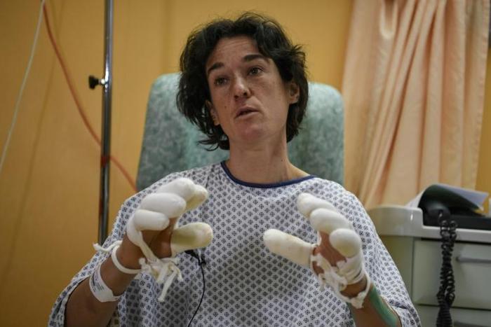 mountaineer Elisabeth Revol after she was rescued while attempting to climb Nanga Parbat in 2018