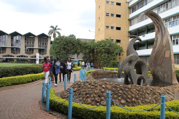 Students at UoN main campus grounds