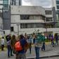 Demonstrators break into the General Comptrollers Office building during the 10th day of protests over a fuel price hike ordered by the government to secure an IMF loan