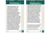Screenshots by a parent alerting others about alleged bullying at Nairobi School