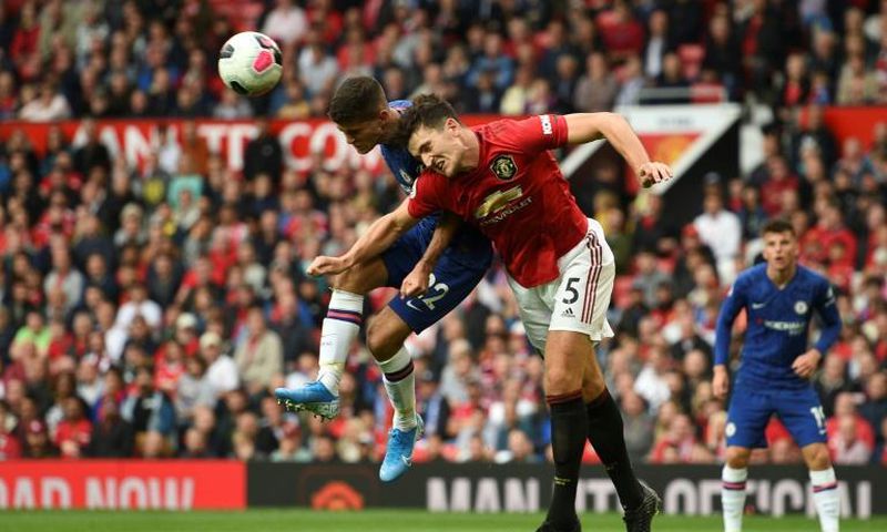 Proving his worth: £80 million centre-back Harry Maguire helped Manchester United beat Chelsea 4-0 on his debut