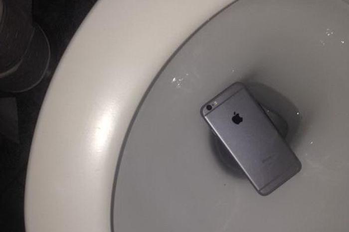 File image of a phone dropped in a toilet