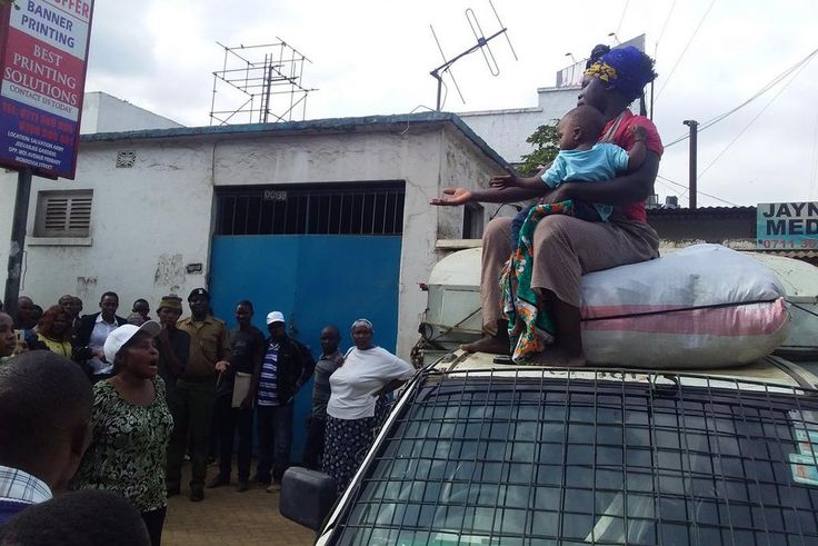 Sonko offers Sh40,000 reward for video of harassed female hawker forced to climb on Kanjo vehicle with baby at Fire Station in Nairobi CBD