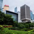 This general view shows the PLA Forces Hong Kong Building