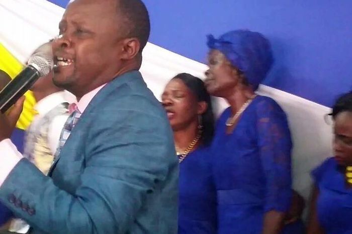 Bishop Evans Mayenyo Elegwa presiding over a service at Bahari Pentecostal Church in Mombasa