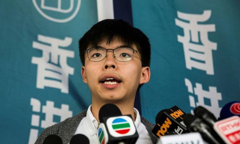 Wong was sent to prison in May after he lost an attempt to quash a jail sentence over the huge democracy protests he helped lead in 2014