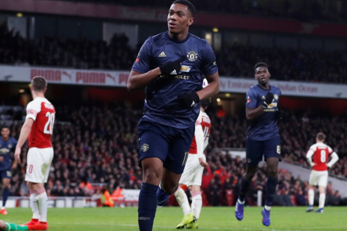 Anthony Martial during a previous match against Arsenal (courtesy)