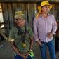 Brazilian illegal gold miner Inacio Vilela (2-L) and Munduruku indigenous people, speak with AFP in Morais Almeida, Itaituba, Para state, Brazil, on September 13, 2019. Members of an indigenous tribe have called for wildcat miners to be allowed to pros...
