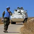 UN peacekeepers on patrol near the border between Lebanon and Israel