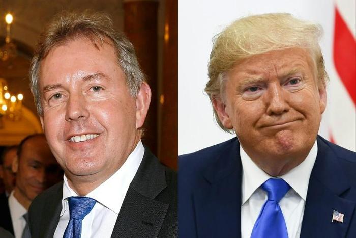 Kim Darroch (l) is to be made a Lord, despite being described Donald Trump as a 'very stupid guy'