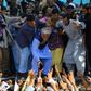 Afghan presidential candidate Abdullah Abdullah (C) claimed victory just two days after the September 28 election and before all votes had even arrived in Kabul for counting
