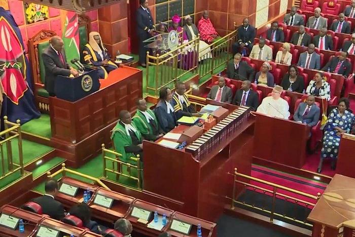 File image of MPs in parliament being addressed by President Uhuru Kenyatta Ikolomani MP Bernard Shinali's first born son has passed on after drowning in a simming pool