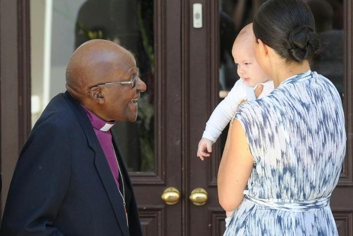 Old and young: The Archbishop and Archie
