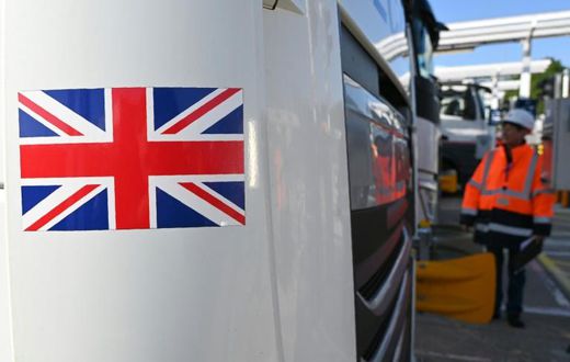 Eurotunnel employees inspecting a British truck before it entered the Channel Tunnel at Folkestone en route to Calais, France, during a Brexit dress rehearsal on Tuesday.