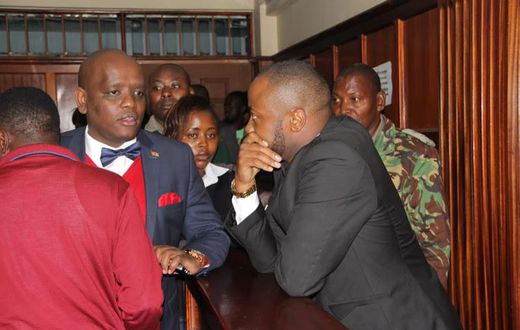 Jowie Irungu dons flashy tuxedo during first hearing of Monica Kimani murder trial