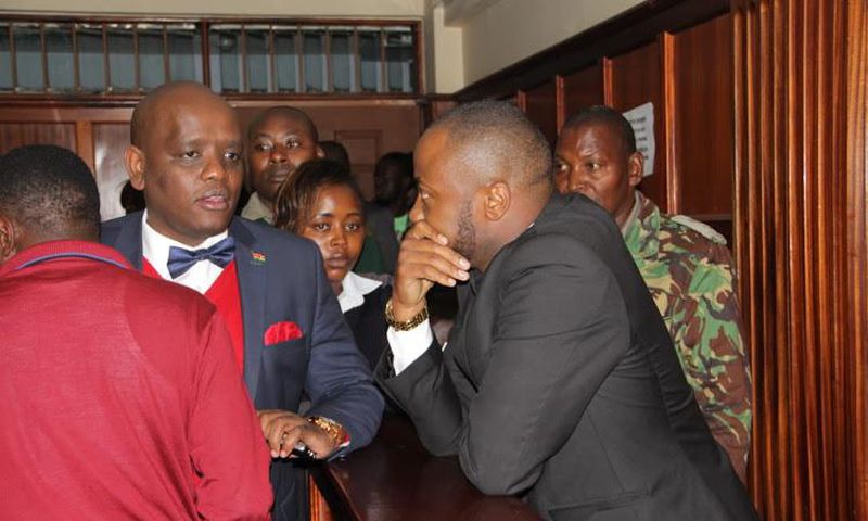 Jowie Irungu dons flashy tuxedo during first hearing of Monica Kimani murder trial