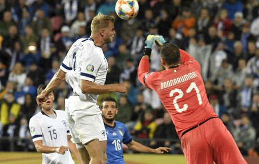 Gianluigi Donnarumma (R) made his goalkeeping debut for Italy aged 16.