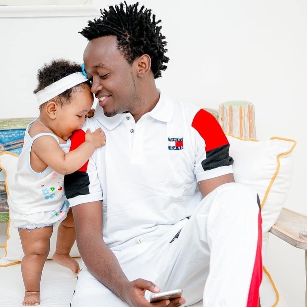 Bahati with his daughter Heaven