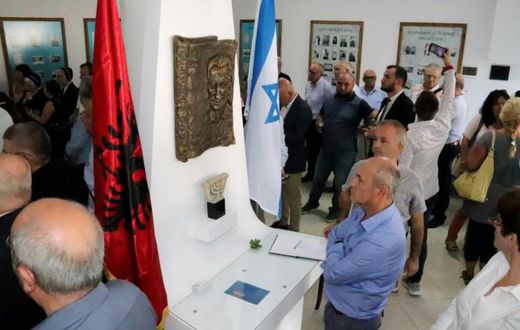 Visitors attend the opening ceremony of the renovated Solomon Jewish hisory museum in the Albanian city of Berat, on September 29, 2019.Albania's sole Jewish history museum reopened in southern Berat on September 29, thanks to a businessman who rescued...
