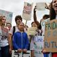 Swedish climate activist Greta Thunberg (C), 16, has inspired a worldwide youth movement demanding governments take action on climate change
