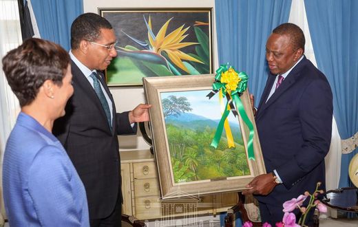 My brother is married to a Jamaican’s daughter – President Uhuru Kenyatta says during state visit in Kingston