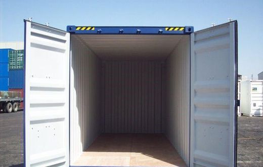 An empty shipping container