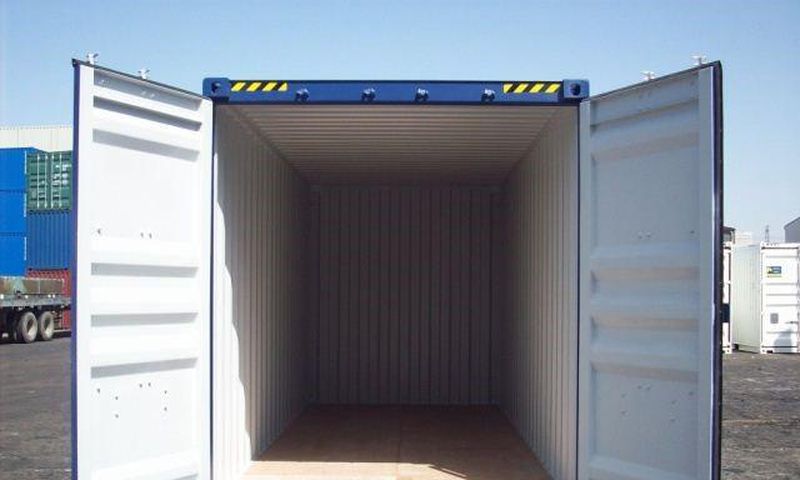 An empty shipping container