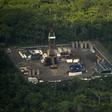 Aerial view of the Ecuador's highly lucrative Tiputini oil field located in the Amazon rainforest