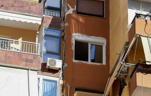 Damage was reported to buildings in Tirana after a strong earthquake on Saturday