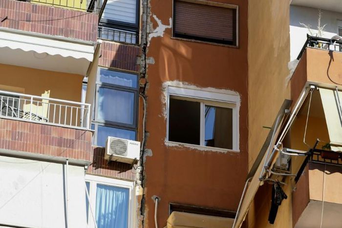 Damage was reported to buildings in Tirana after a strong earthquake on Saturday