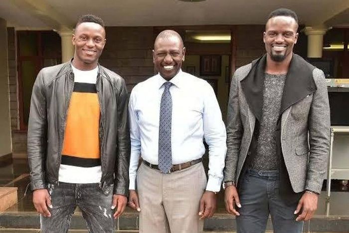 DP William Ruto with football stars MacDonald Mariga and Victor Wanyama
