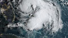 A satellite image of tropical storm Humberto on September 15, 2019