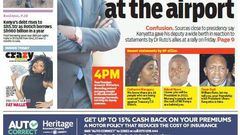 Top Image of the Standard Newspaper on Monday