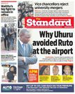 Top Image of the Standard Newspaper on that was faulted by DP Ruto