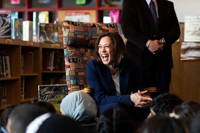 Harris on the campaign trail on positions past and present
