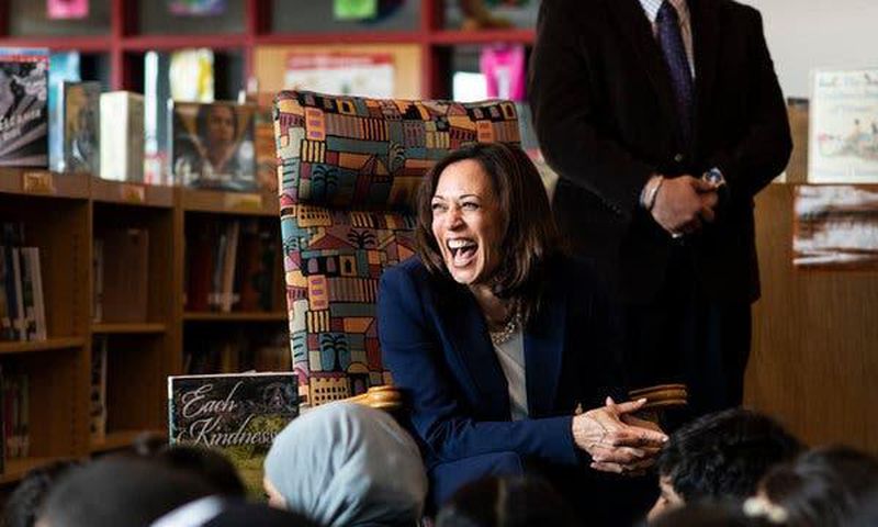 Harris on the campaign trail on positions past and present