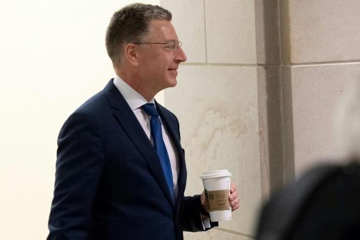 Former US Special Representative to Ukraine Kurt Volker arrives for a deposition with the House Intelligence Committee on Capitol Hill in Washington, DC
