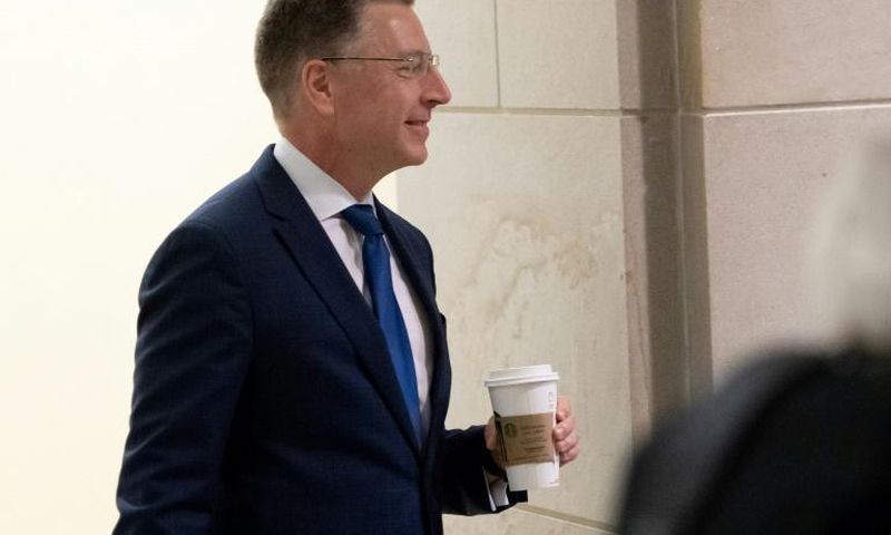 Former US Special Representative to Ukraine Kurt Volker arrives for a deposition with the House Intelligence Committee on Capitol Hill in Washington, DC