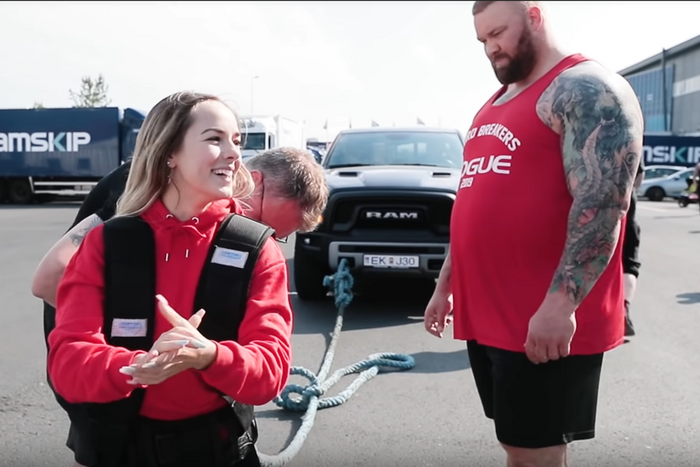 Watch The Mountain's Wife Pull a Truck