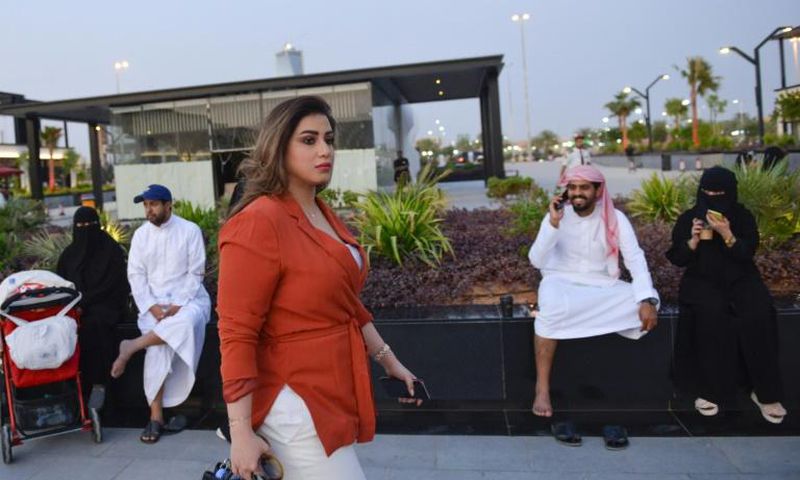 Mashael al-Jaloud, 33, has stopped wearing the all-covering abaya except at work